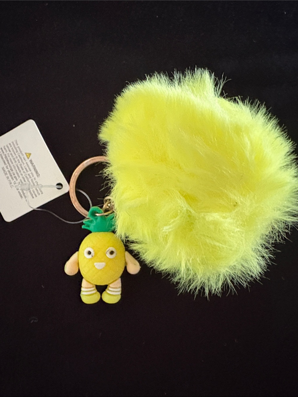 Yellow Pineapple Plush Pom Bag Charm Keychain